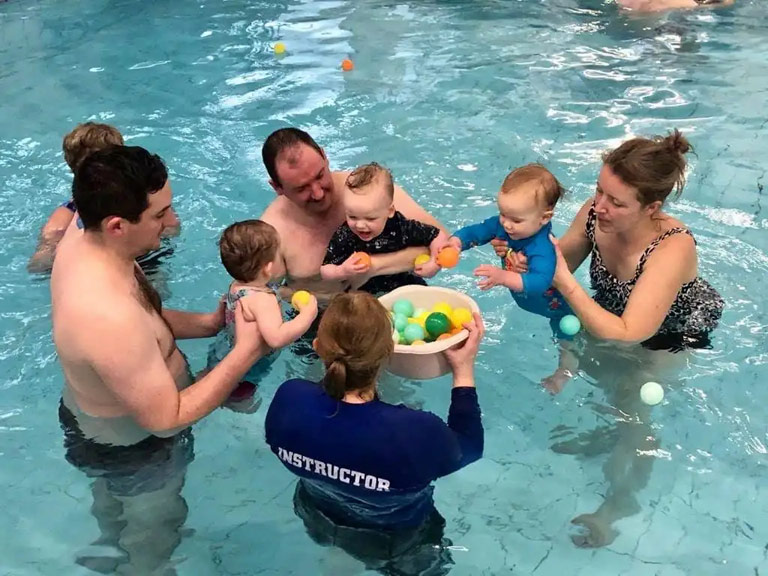 Parents and baby swimming class Isle of Man